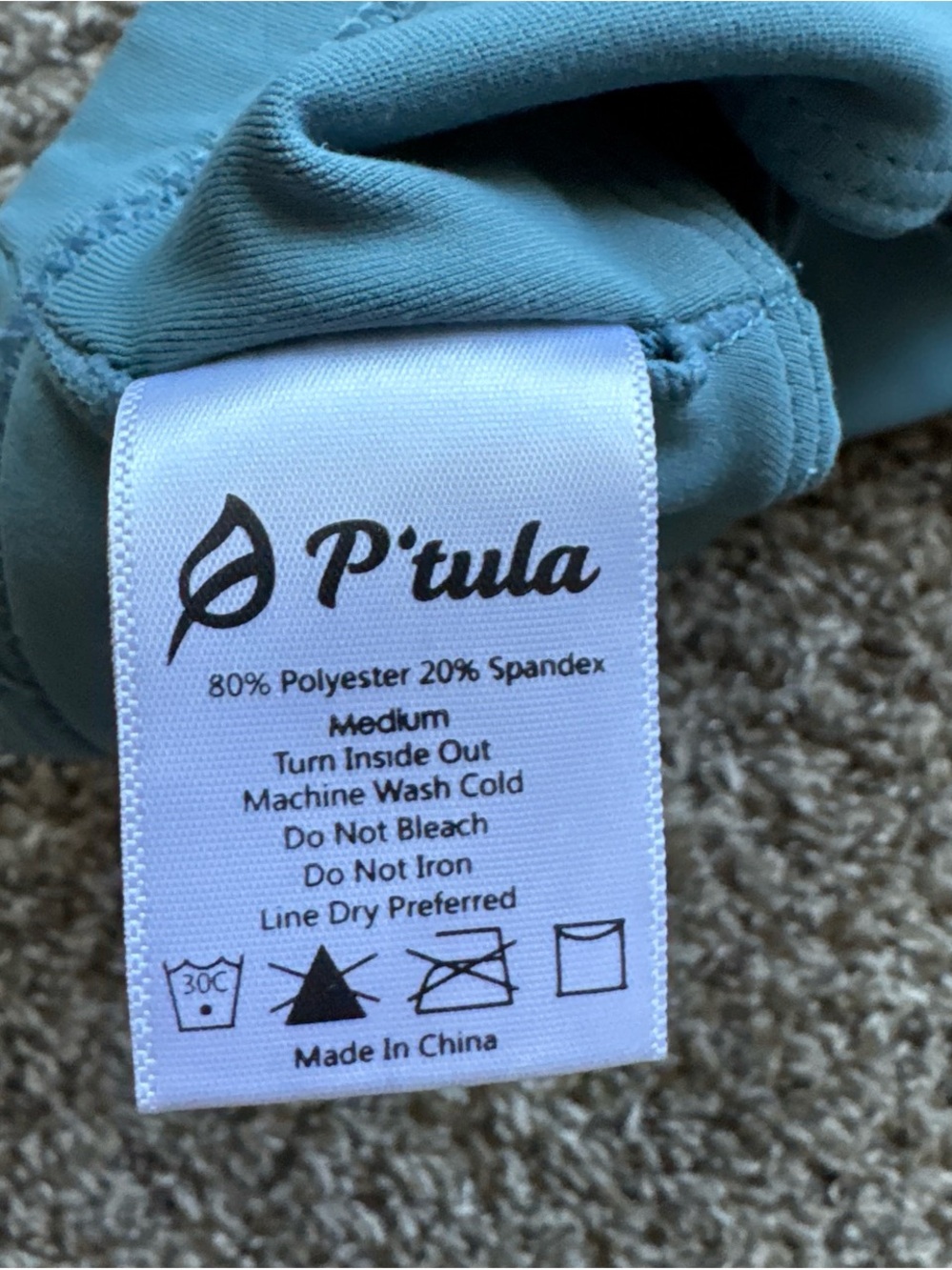 P'tula Aqua Blue Strappy Swim Bikini Top - Picture 3 of 3
